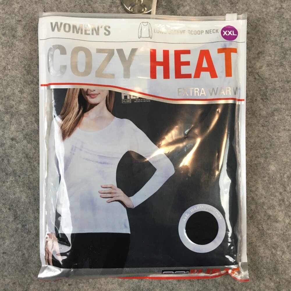 32 Degrees Top Womens XXL Long Sleeve Scoop Neck Base Layer Extra Warm Black